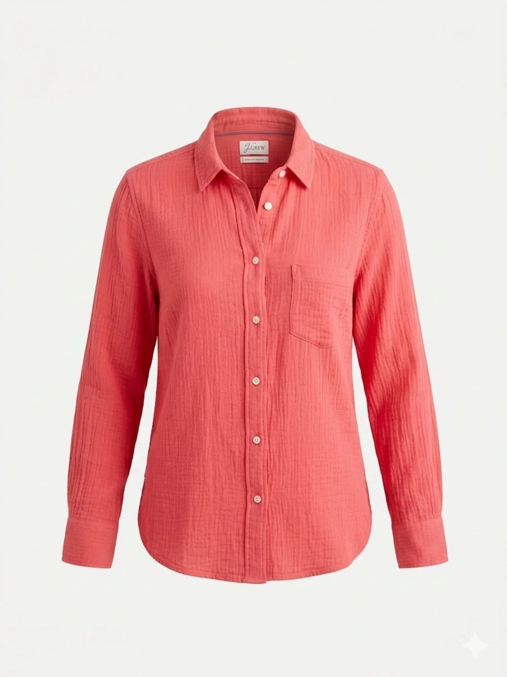 J. Crew Coral Button-Down Textured Shirt